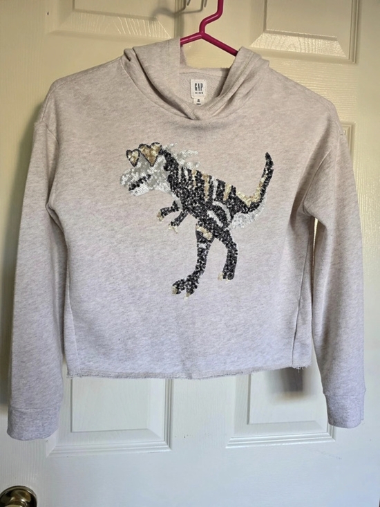 GAP Other - GAP Girls Sequin Dinosaur Hoodie Size Medium